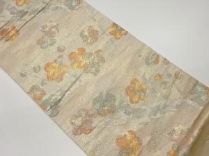 梅模様織出し袋帯